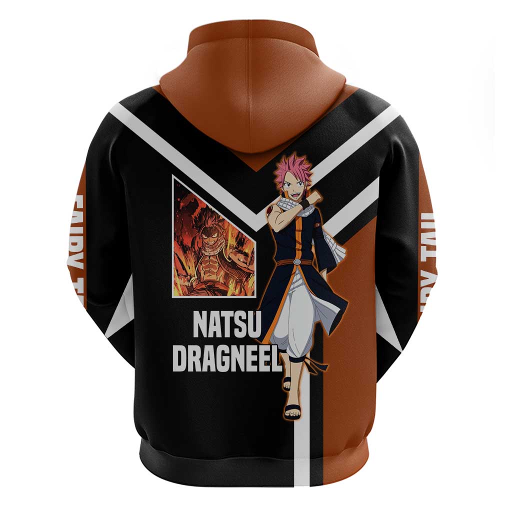Natsu Dragneel Fairy Tail Hoodie with Fire Magic Pose and Fiery Action Design - The Mazicc