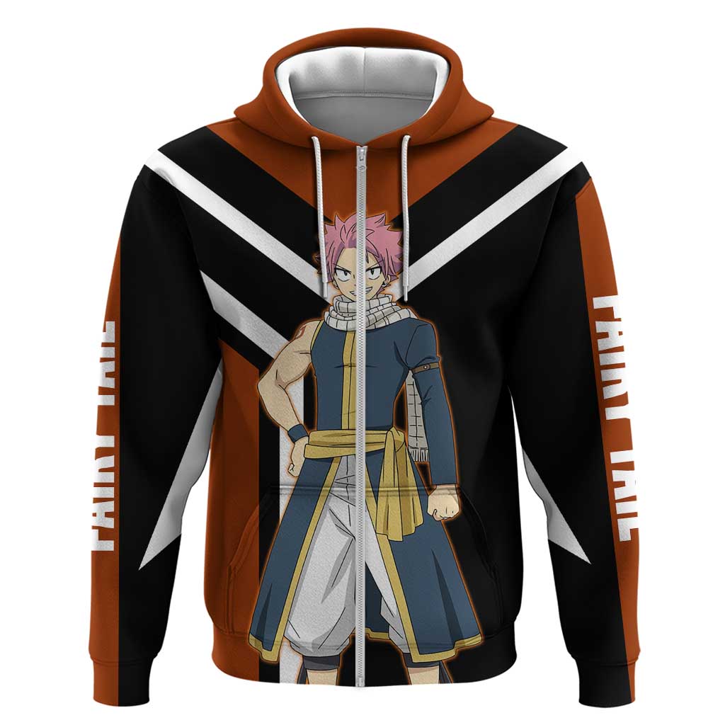 Natsu Dragneel Fairy Tail Hoodie with Fire Magic Pose and Fiery Action Design - The Mazicc