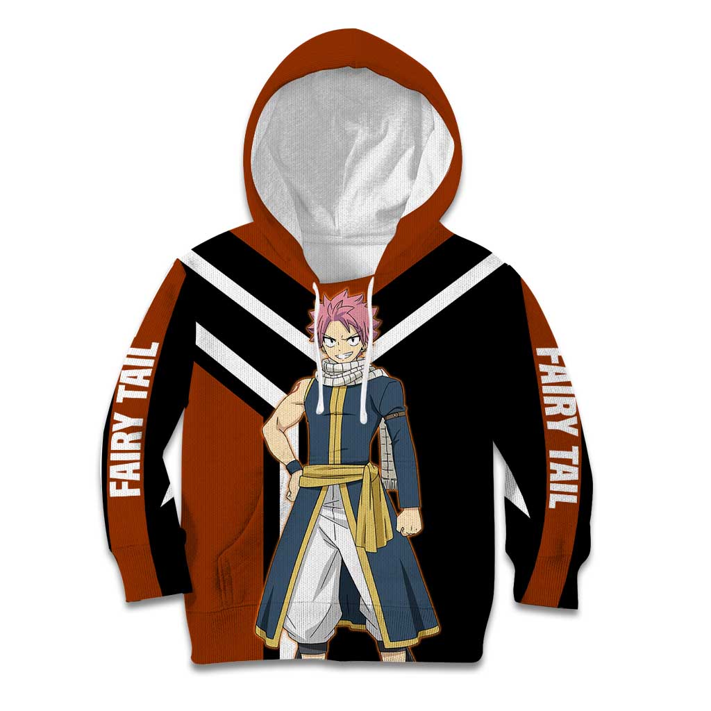 Natsu Dragneel Fairy Tail Kid Hoodie with Fire Magic Pose and Fiery Action Design - The Mazicc