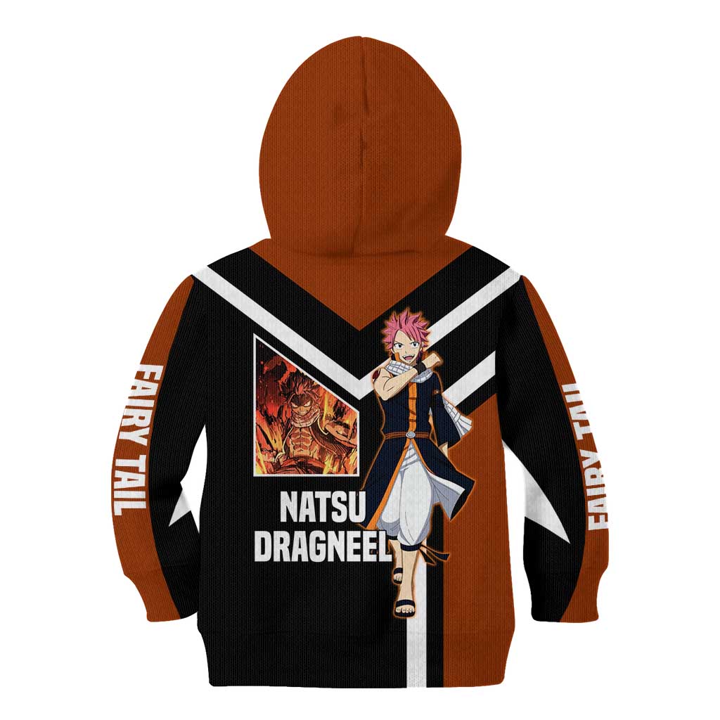 Natsu Dragneel Fairy Tail Kid Hoodie with Fire Magic Pose and Fiery Action Design - The Mazicc