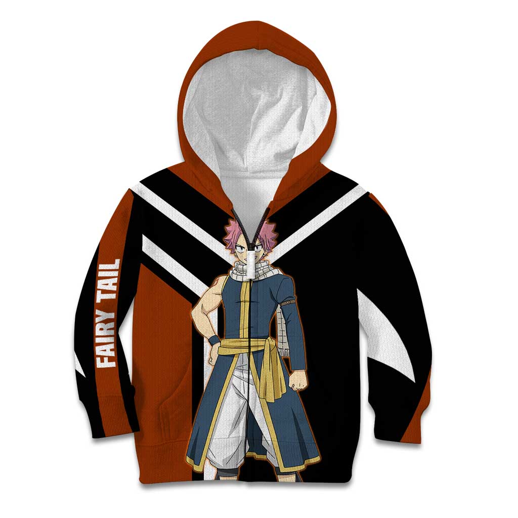 Natsu Dragneel Fairy Tail Kid Hoodie with Fire Magic Pose and Fiery Action Design - The Mazicc