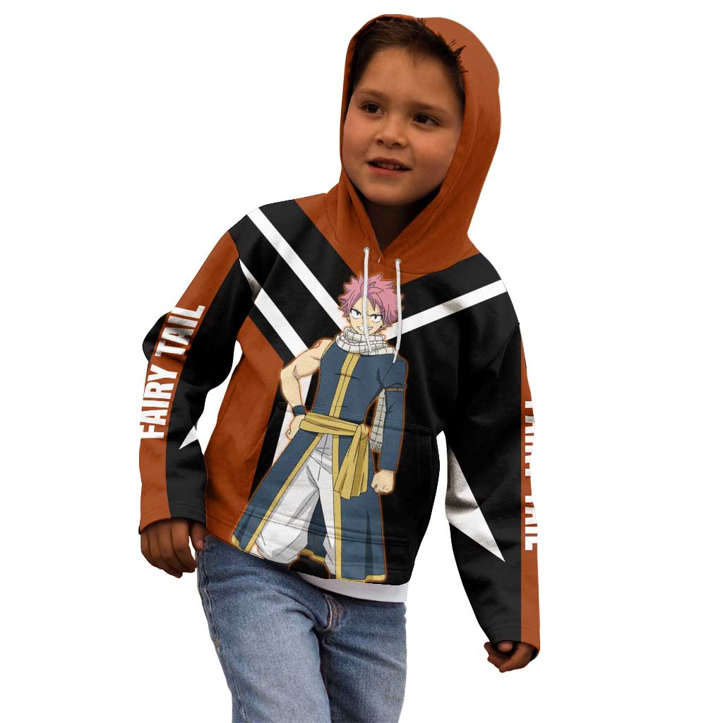 Natsu Dragneel Fairy Tail Kid Hoodie with Fire Magic Pose and Fiery Action Design - The Mazicc