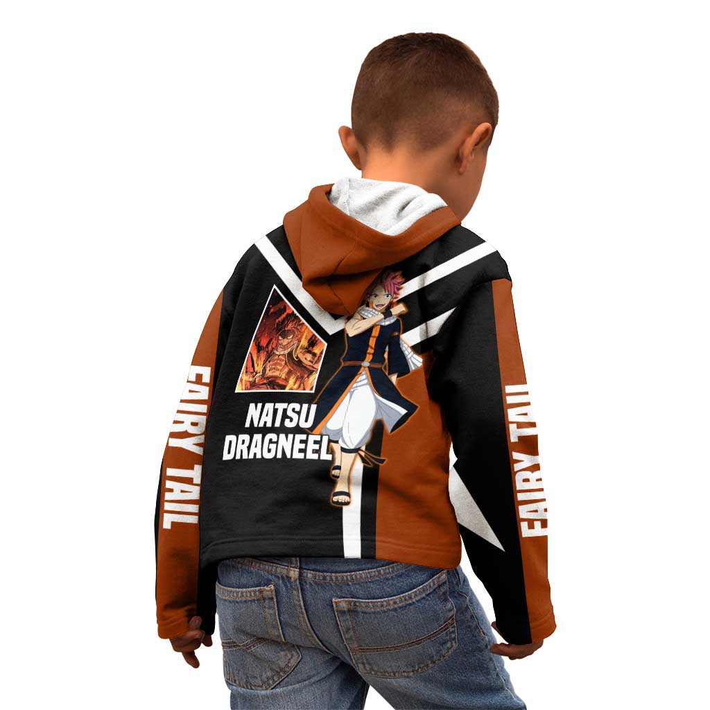 Natsu Dragneel Fairy Tail Kid Hoodie with Fire Magic Pose and Fiery Action Design - The Mazicc