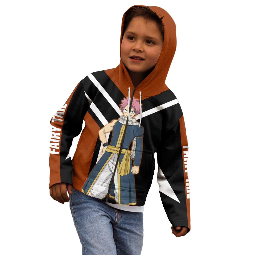 Natsu Dragneel Fairy Tail Kid Hoodie with Fire Magic Pose and Fiery Action Design - The Mazicc