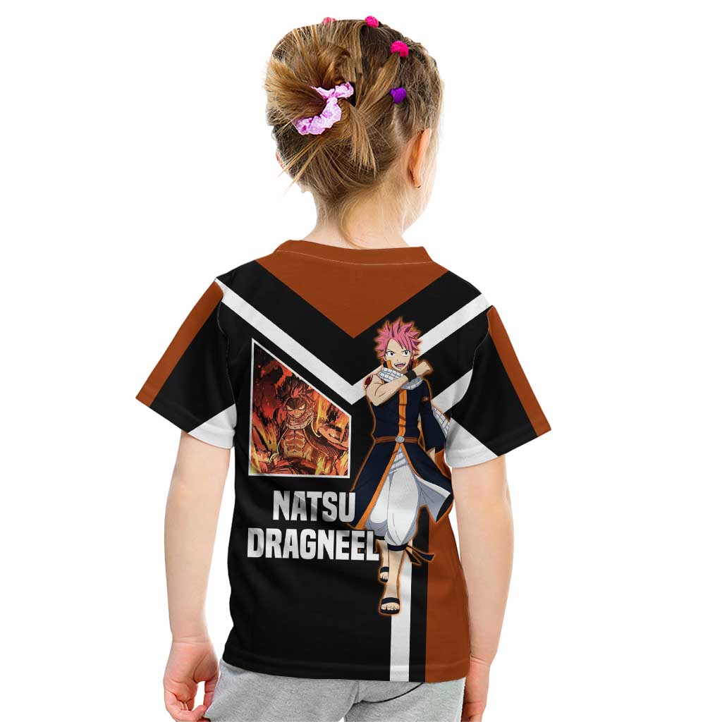 Natsu Dragneel Fairy Tail Kid T Shirt with Fire Magic Pose and Fiery Action Design - The Mazicc