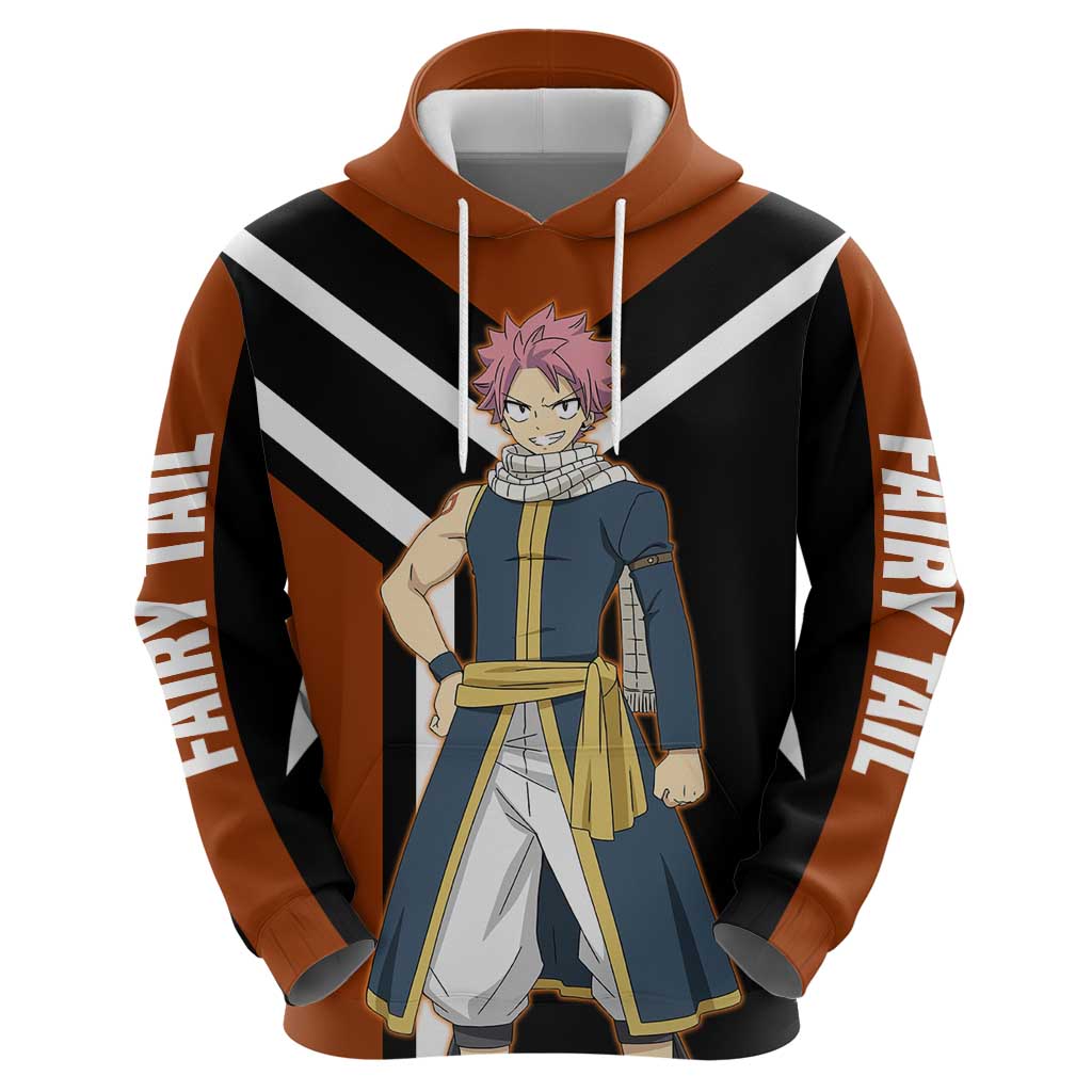 Natsu Dragneel Fairy Tail Zip Hoodie with Fire Magic Pose and Fiery Action Design - The Mazicc