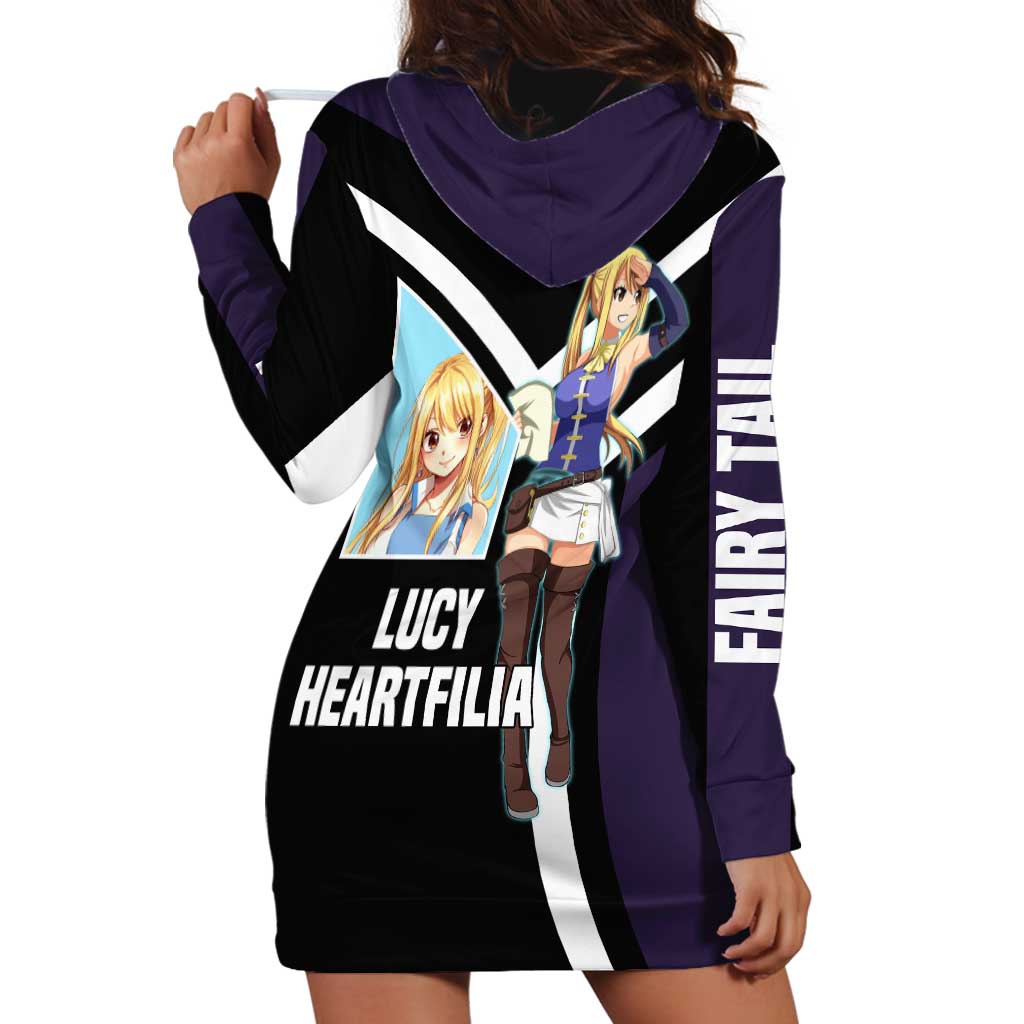 Lucy Heartfilia Fairy Tail Hoodie Dress with Celestial Keys and Magical Battle Pose Design - The Mazicc