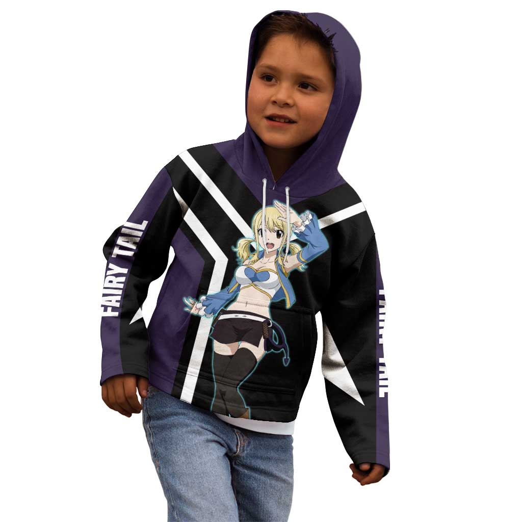 Lucy Heartfilia Fairy Tail Kid Hoodie with Celestial Keys and Magical Battle Pose Design - The Mazicc