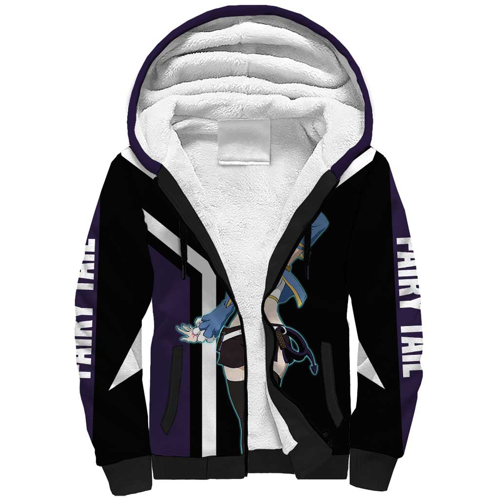 Lucy Heartfilia Fairy Tail Sherpa Hoodie with Celestial Keys and Magical Battle Pose Design - The Mazicc