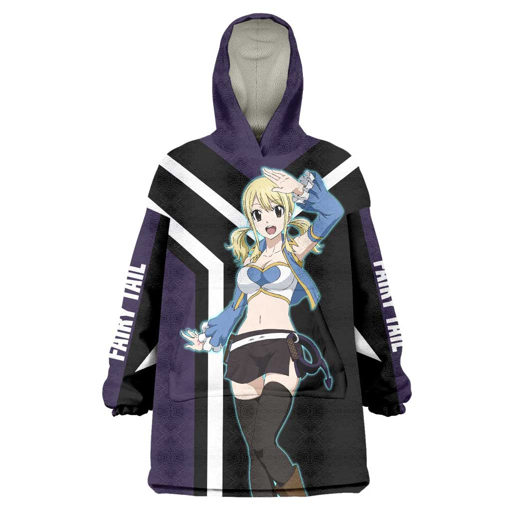Lucy Heartfilia Fairy Tail Wearable Blanket Hoodie with Celestial Keys and Magical Battle Pose Design - The Mazicc