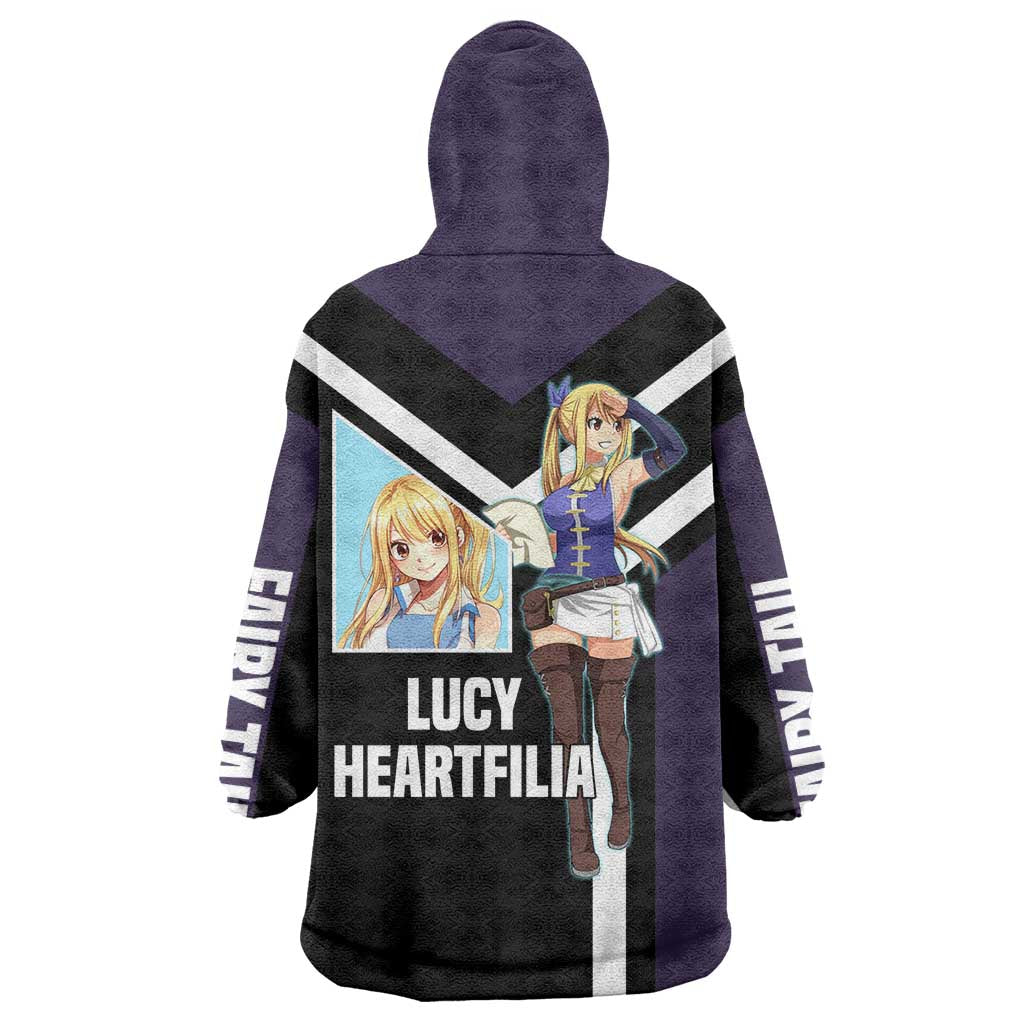 Lucy Heartfilia Fairy Tail Wearable Blanket Hoodie with Celestial Keys and Magical Battle Pose Design - The Mazicc