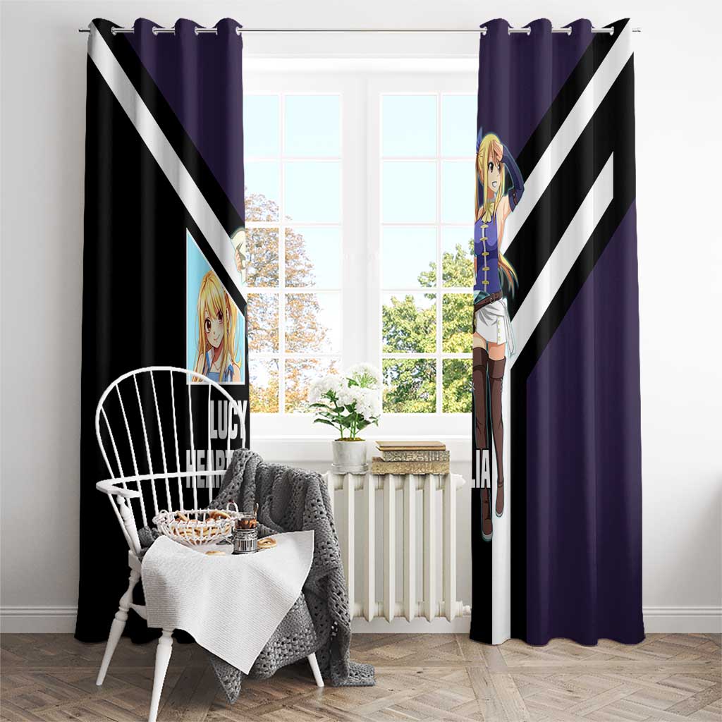 Lucy Heartfilia Fairy Tail Window Curtain with Celestial Keys and Magical Battle Pose Design - The Mazicc