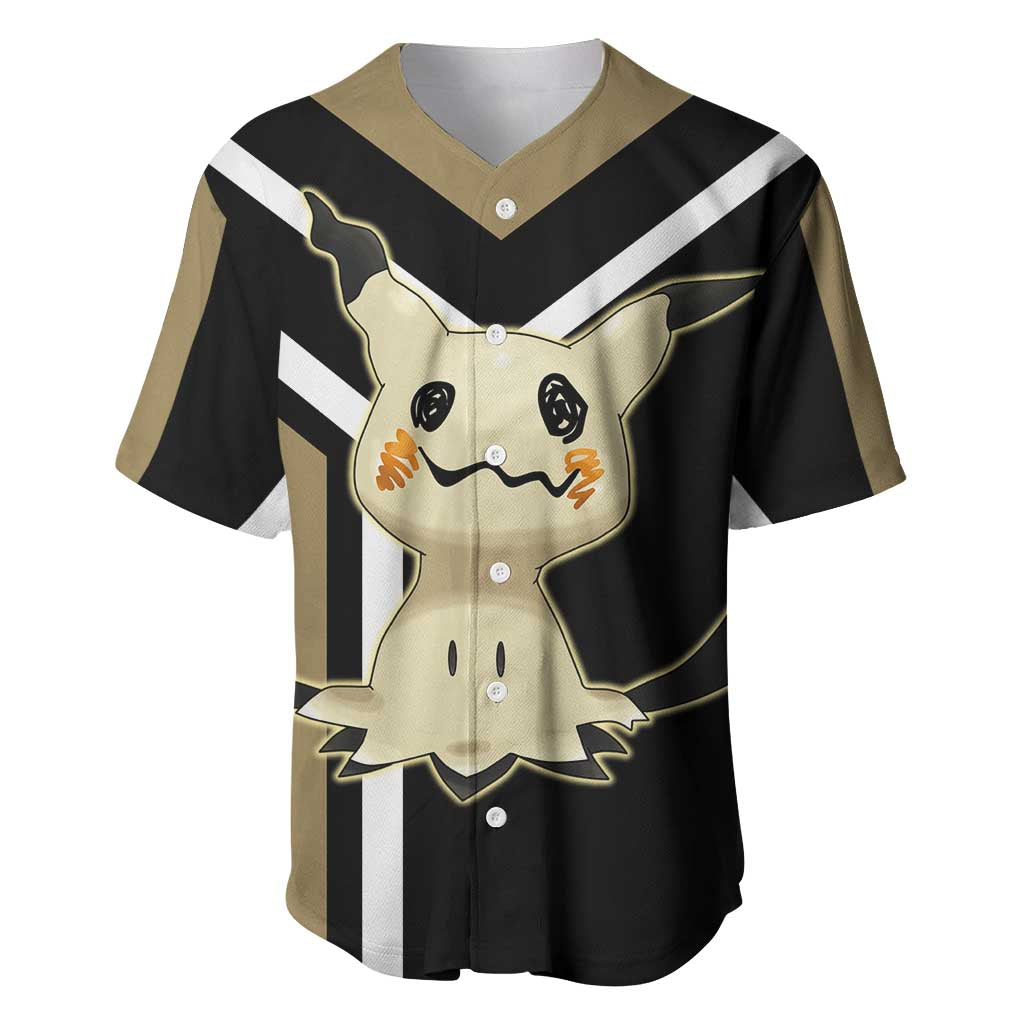 Mimikyu Baseball Jersey with Ghost and Fairy Type and Cute Spooky Design - The Mazicc