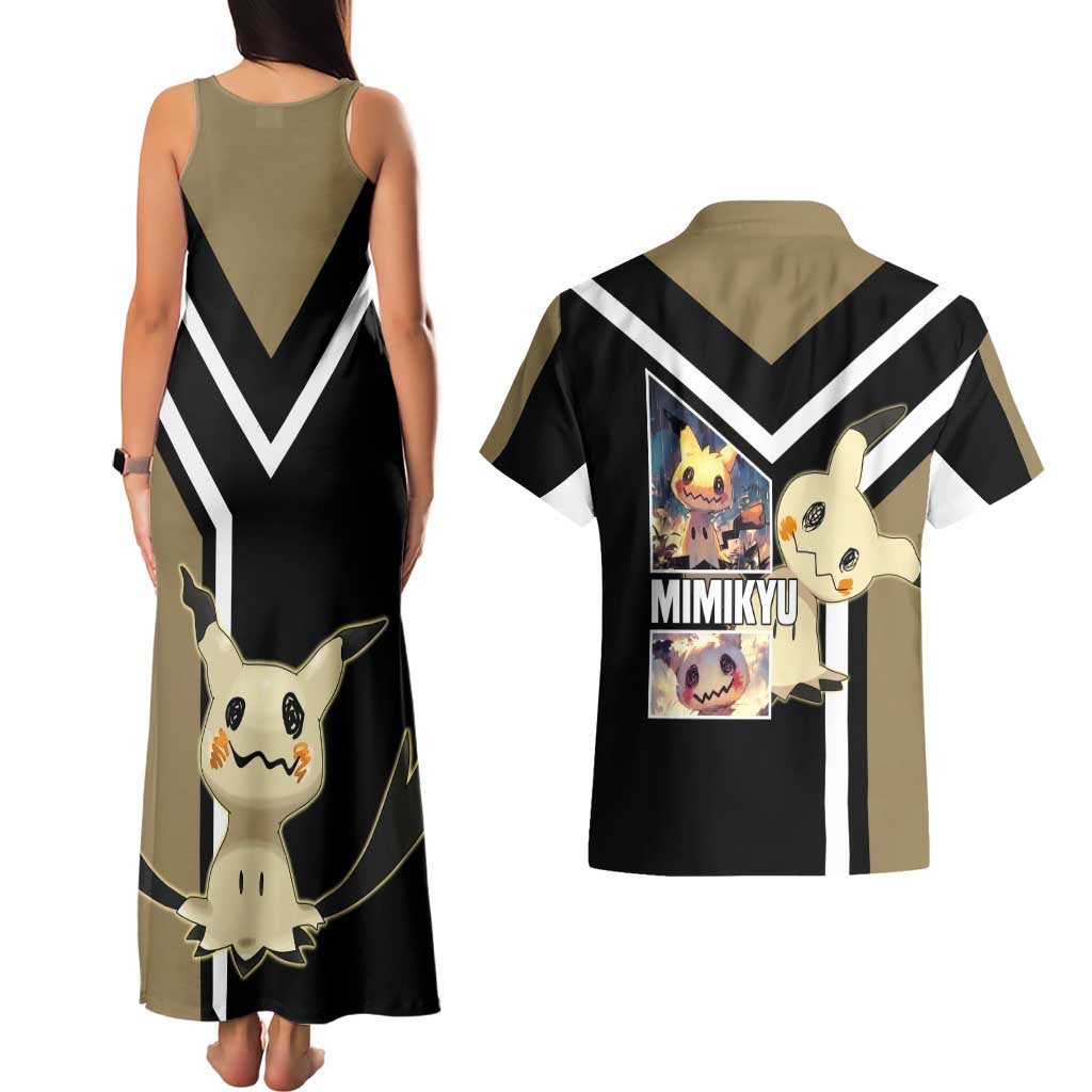 Mimikyu Couples Matching Tank Maxi Dress and Hawaiian Shirt with Ghost and Fairy Type and Cute Spooky Design - The Mazicc