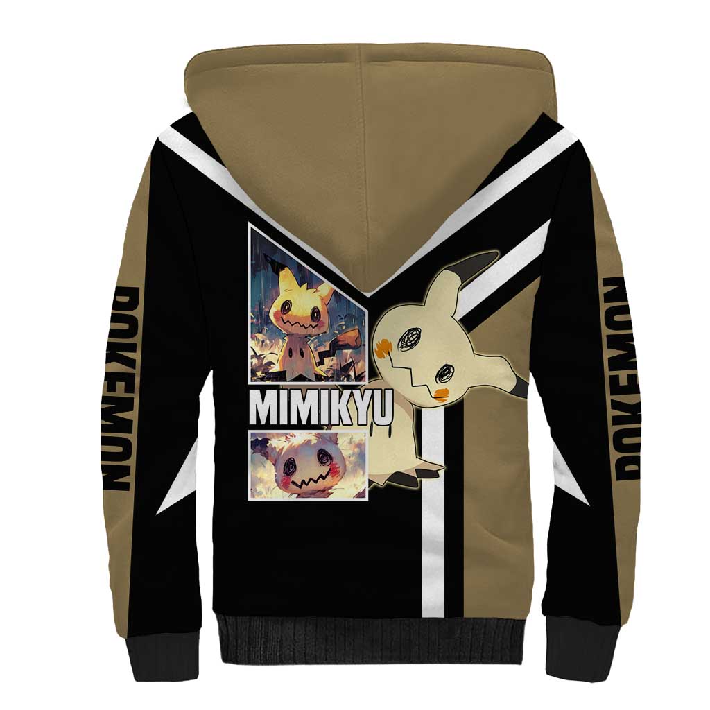 Mimikyu Sherpa Hoodie with Ghost and Fairy Type and Cute Spooky Design - The Mazicc