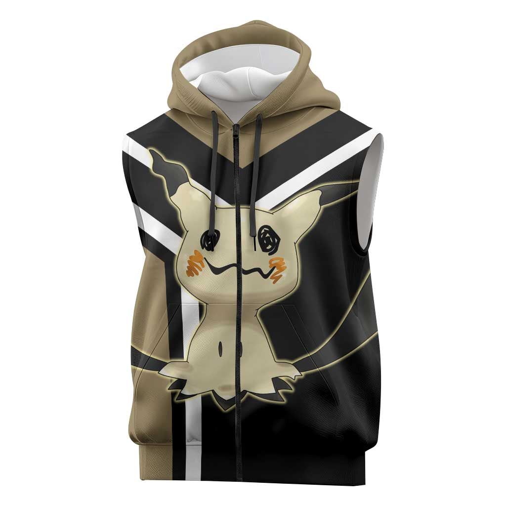 Mimikyu Sleeveless Zip Hoodie with Ghost and Fairy Type and Cute Spooky Design - The Mazicc