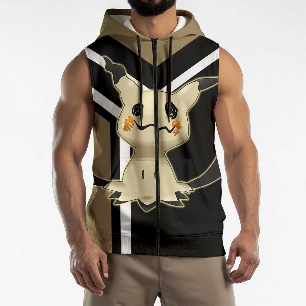 Mimikyu Sleeveless Zip Hoodie with Ghost and Fairy Type and Cute Spooky Design - The Mazicc