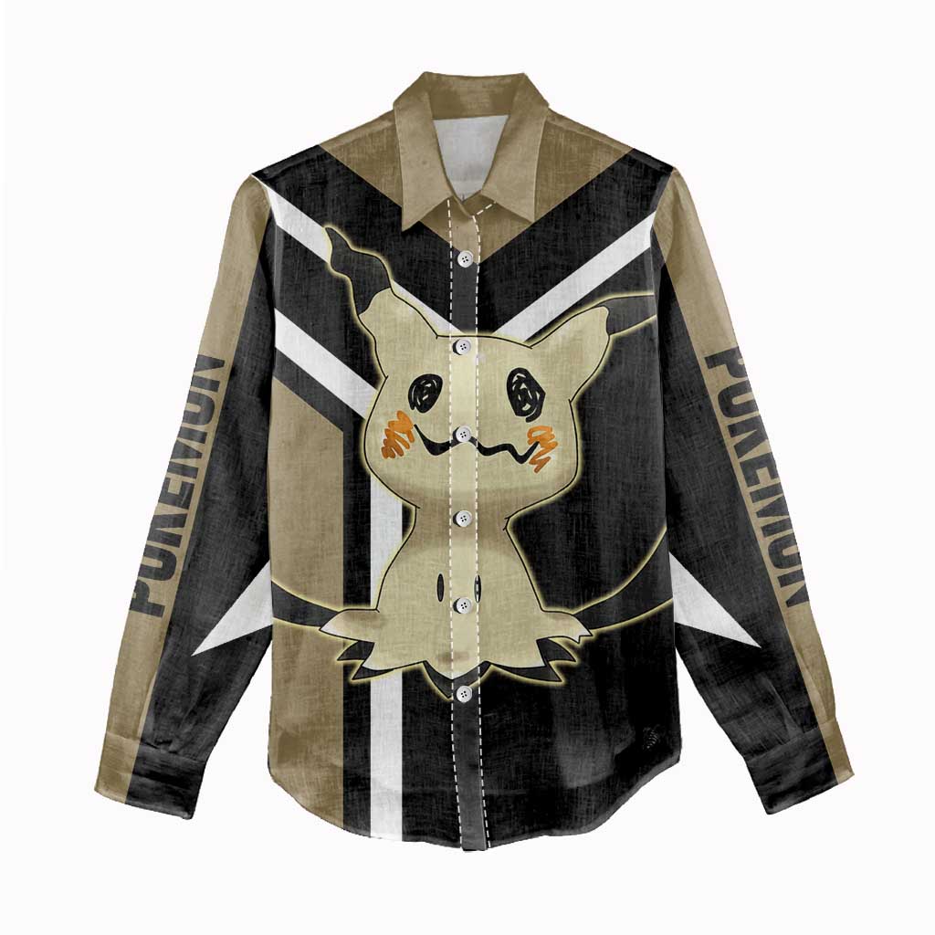 Mimikyu Women Casual Shirt with Ghost and Fairy Type and Cute Spooky Design - The Mazicc