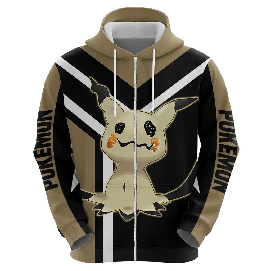 Mimikyu Zip Hoodie with Ghost and Fairy Type and Cute Spooky Design - The Mazicc