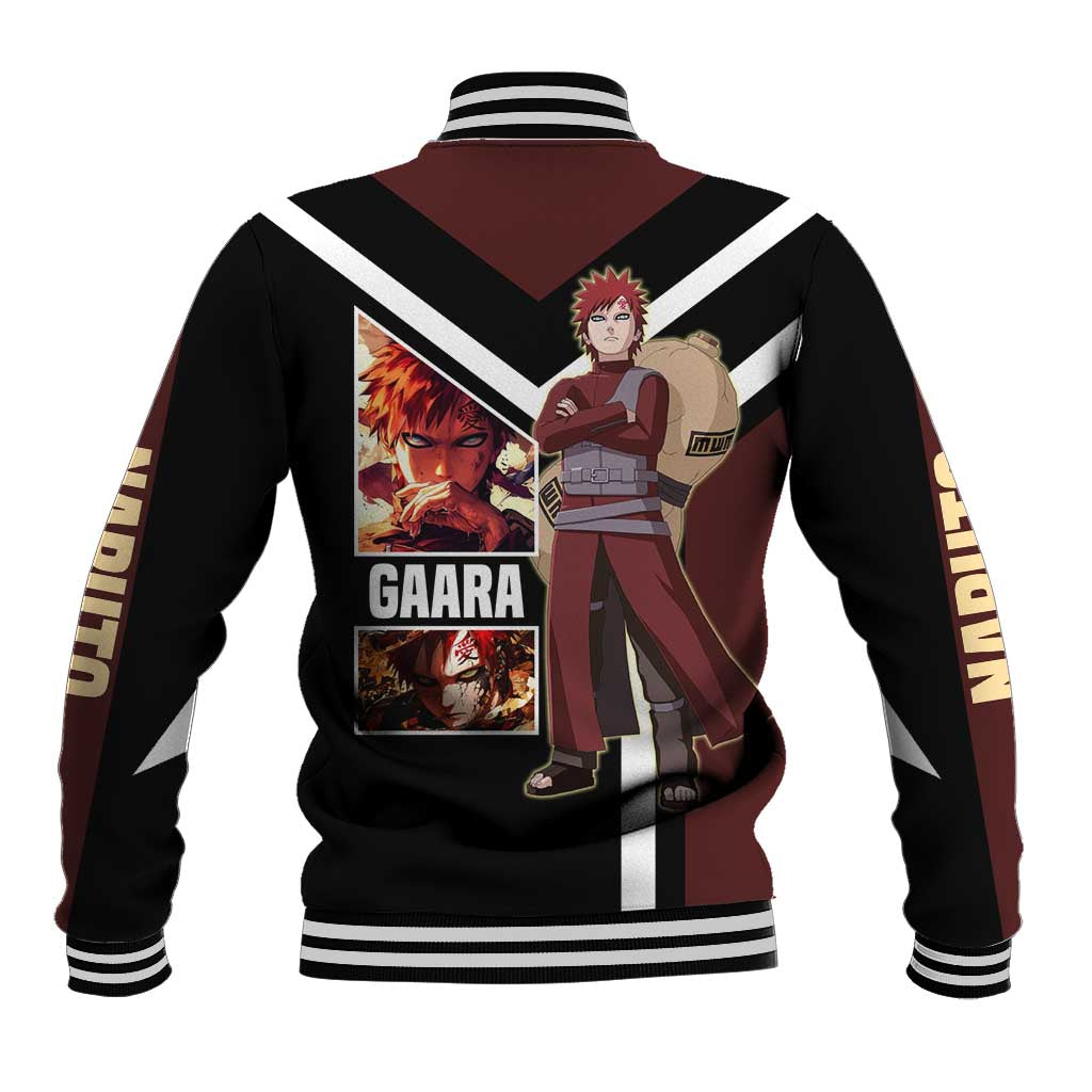 Gaara Naruto Baseball Jacket with Sand Powers and Intense Battle Pose Design - The Mazicc