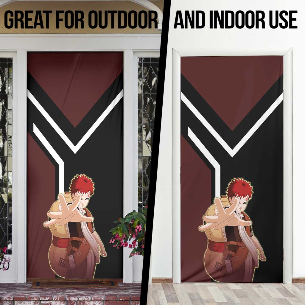 Gaara Naruto Door Cover with Sand Powers and Intense Battle Pose Design - The Mazicc
