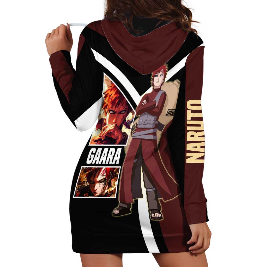 Gaara Naruto Hoodie Dress with Sand Powers and Intense Battle Pose Design - The Mazicc
