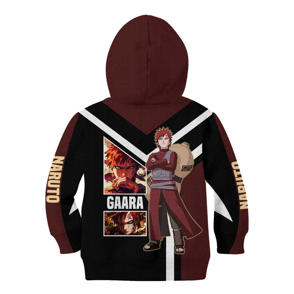 Gaara Naruto Kid Hoodie with Sand Powers and Intense Battle Pose Design - The Mazicc