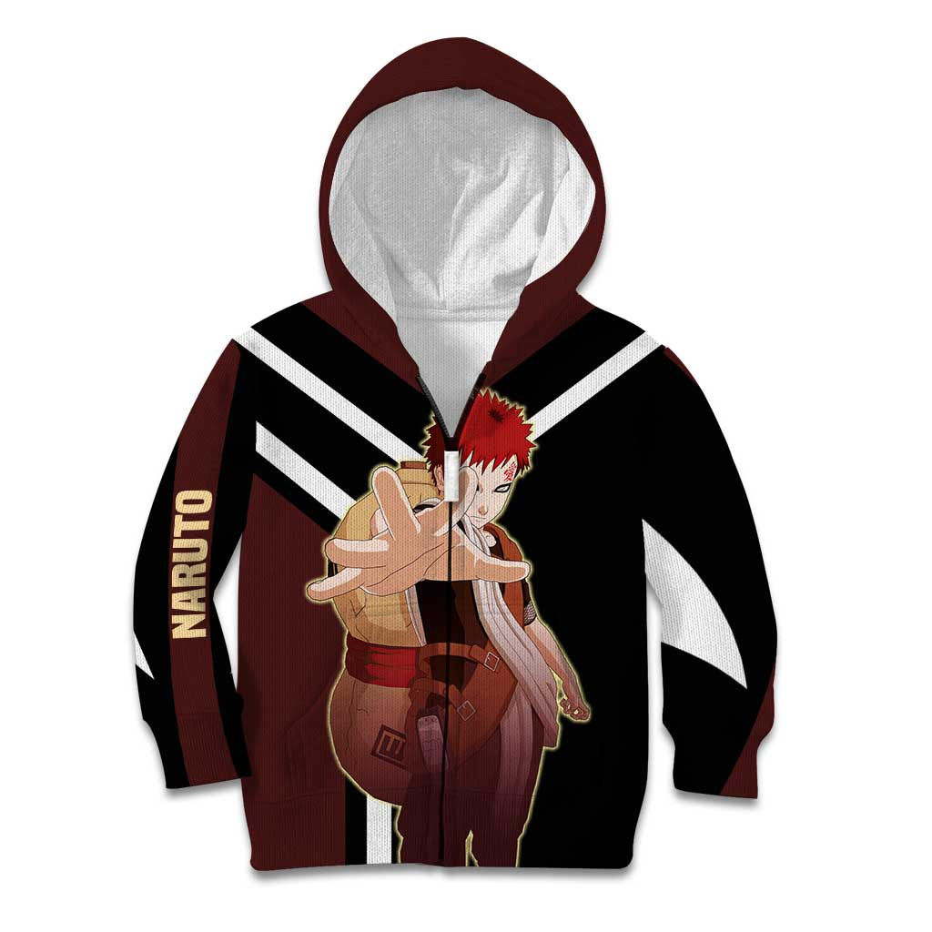 Gaara Naruto Kid Hoodie with Sand Powers and Intense Battle Pose Design - The Mazicc