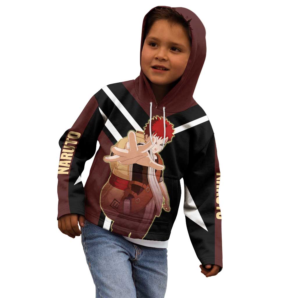 Gaara Naruto Kid Hoodie with Sand Powers and Intense Battle Pose Design - The Mazicc