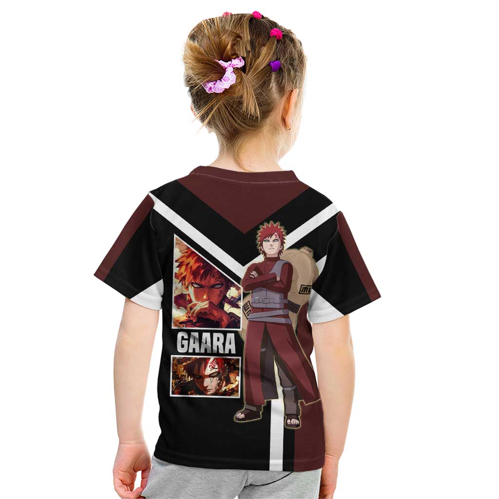 Gaara Naruto Kid T Shirt with Sand Powers and Intense Battle Pose Design - The Mazicc