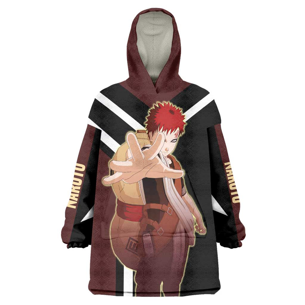 Gaara Naruto Wearable Blanket Hoodie with Sand Powers and Intense Battle Pose Design - The Mazicc