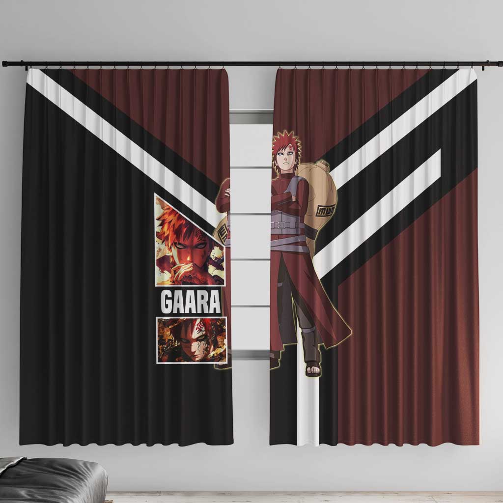 Gaara Naruto Window Curtain with Sand Powers and Intense Battle Pose Design - The Mazicc