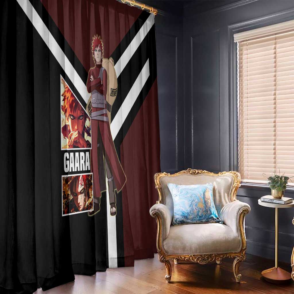 Gaara Naruto Window Curtain with Sand Powers and Intense Battle Pose Design - The Mazicc