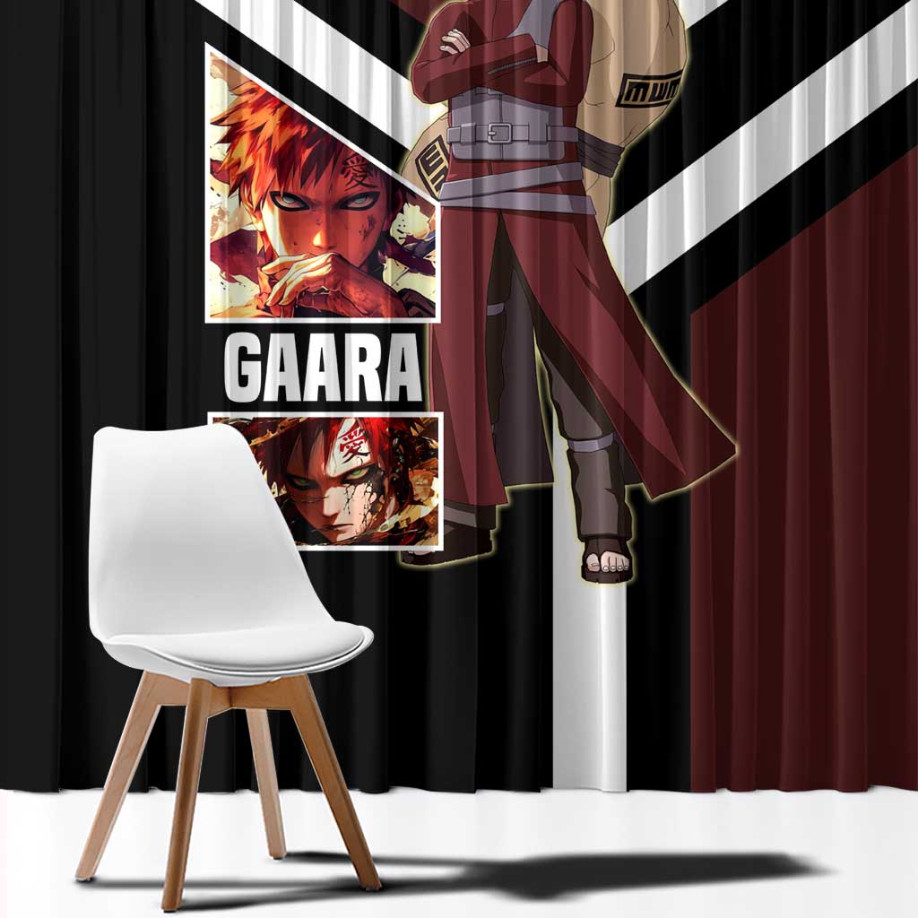 Gaara Naruto Window Curtain with Sand Powers and Intense Battle Pose Design - The Mazicc