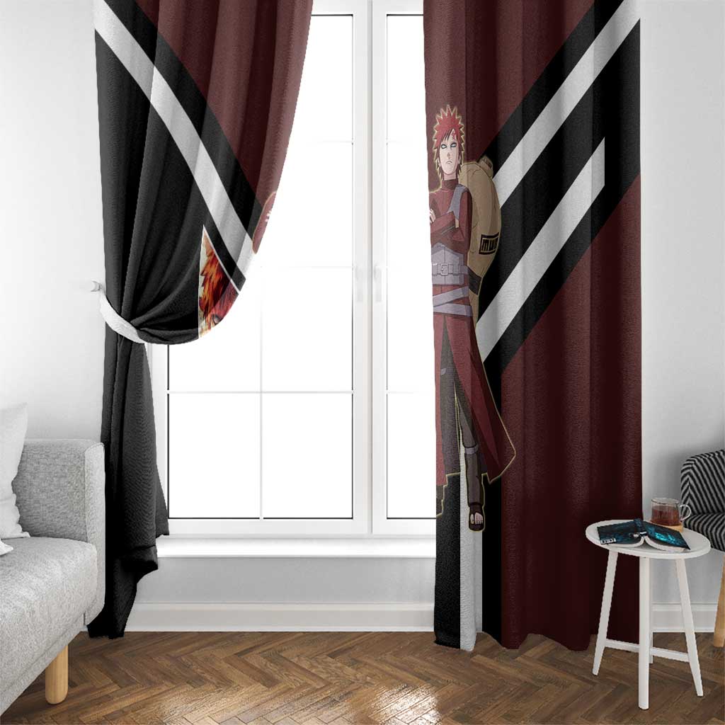 Gaara Naruto Window Curtain with Sand Powers and Intense Battle Pose Design - The Mazicc