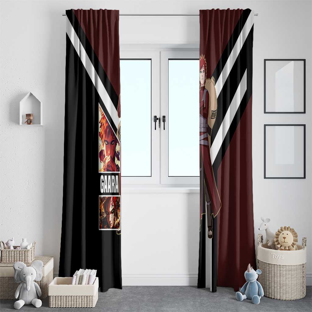 Gaara Naruto Window Curtain with Sand Powers and Intense Battle Pose Design - The Mazicc