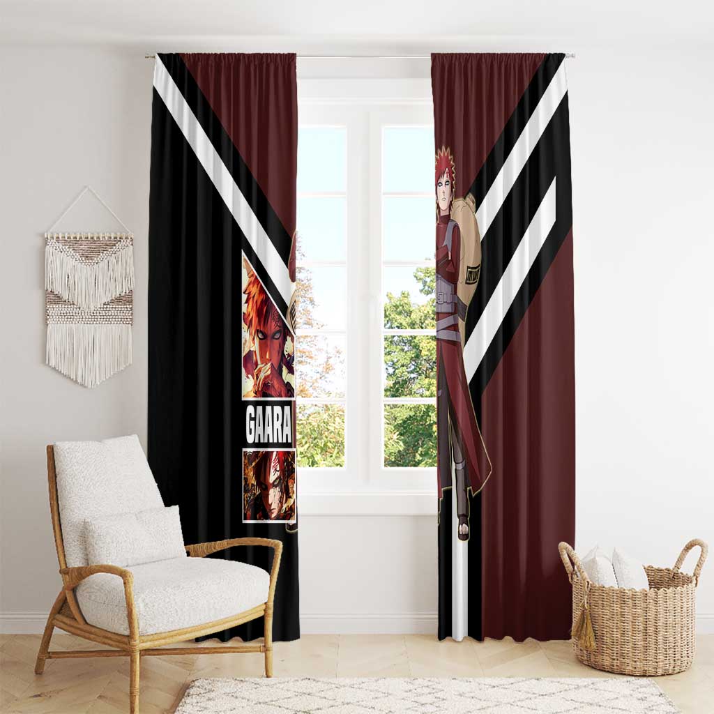 Gaara Naruto Window Curtain with Sand Powers and Intense Battle Pose Design - The Mazicc