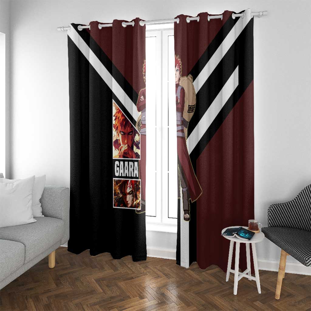 Gaara Naruto Window Curtain with Sand Powers and Intense Battle Pose Design - The Mazicc