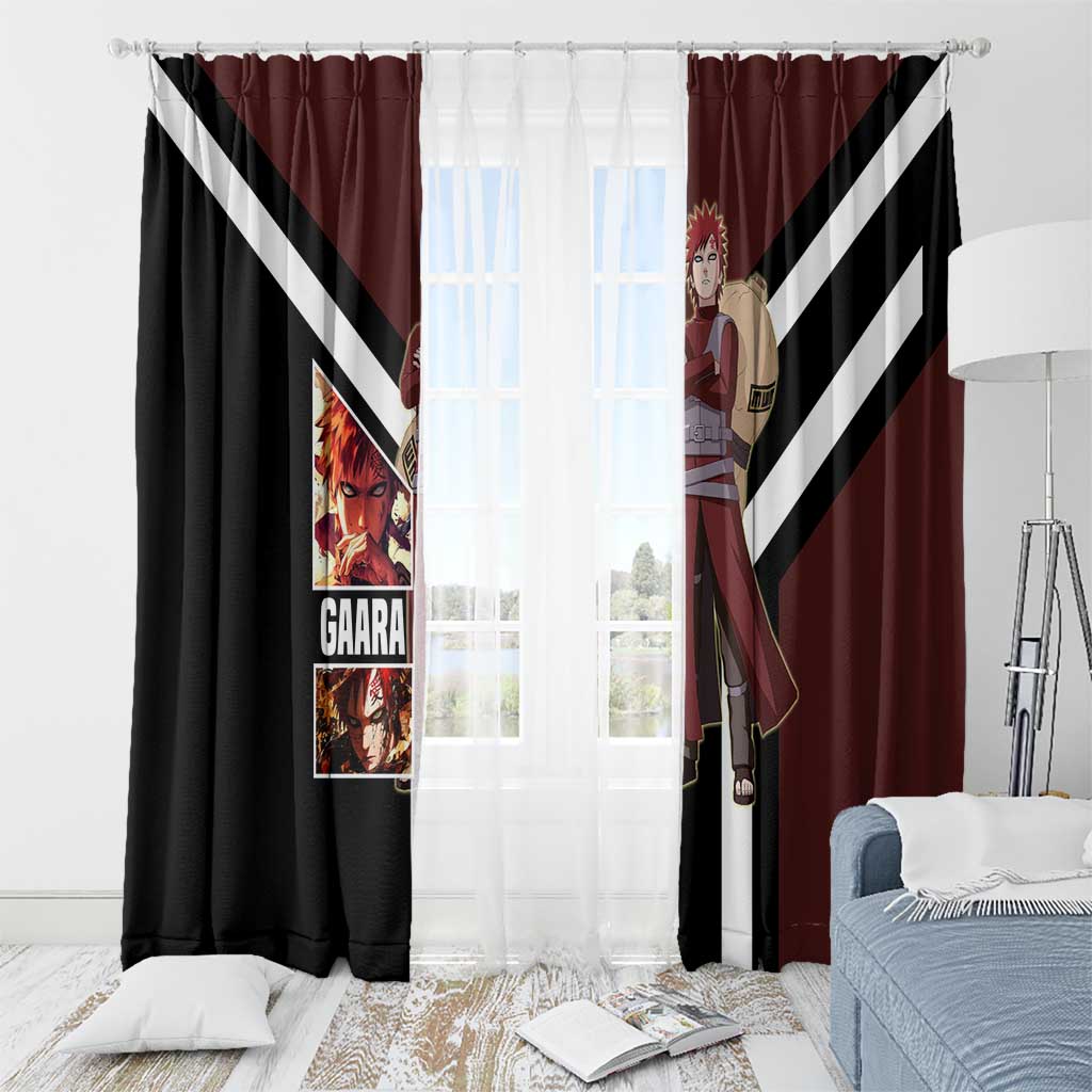 Gaara Naruto Window Curtain with Sand Powers and Intense Battle Pose Design - The Mazicc