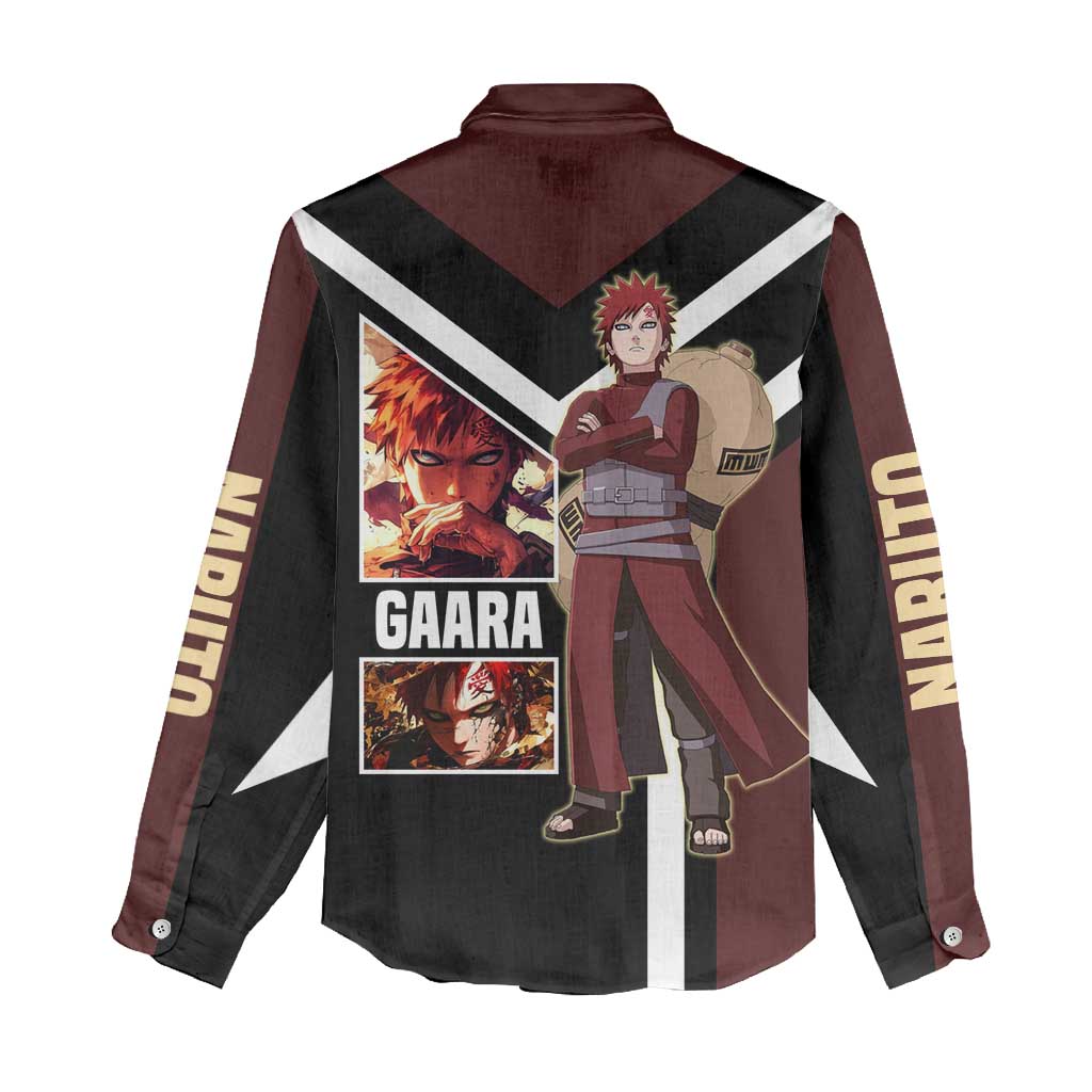 Gaara Naruto Women Casual Shirt with Sand Powers and Intense Battle Pose Design - The Mazicc