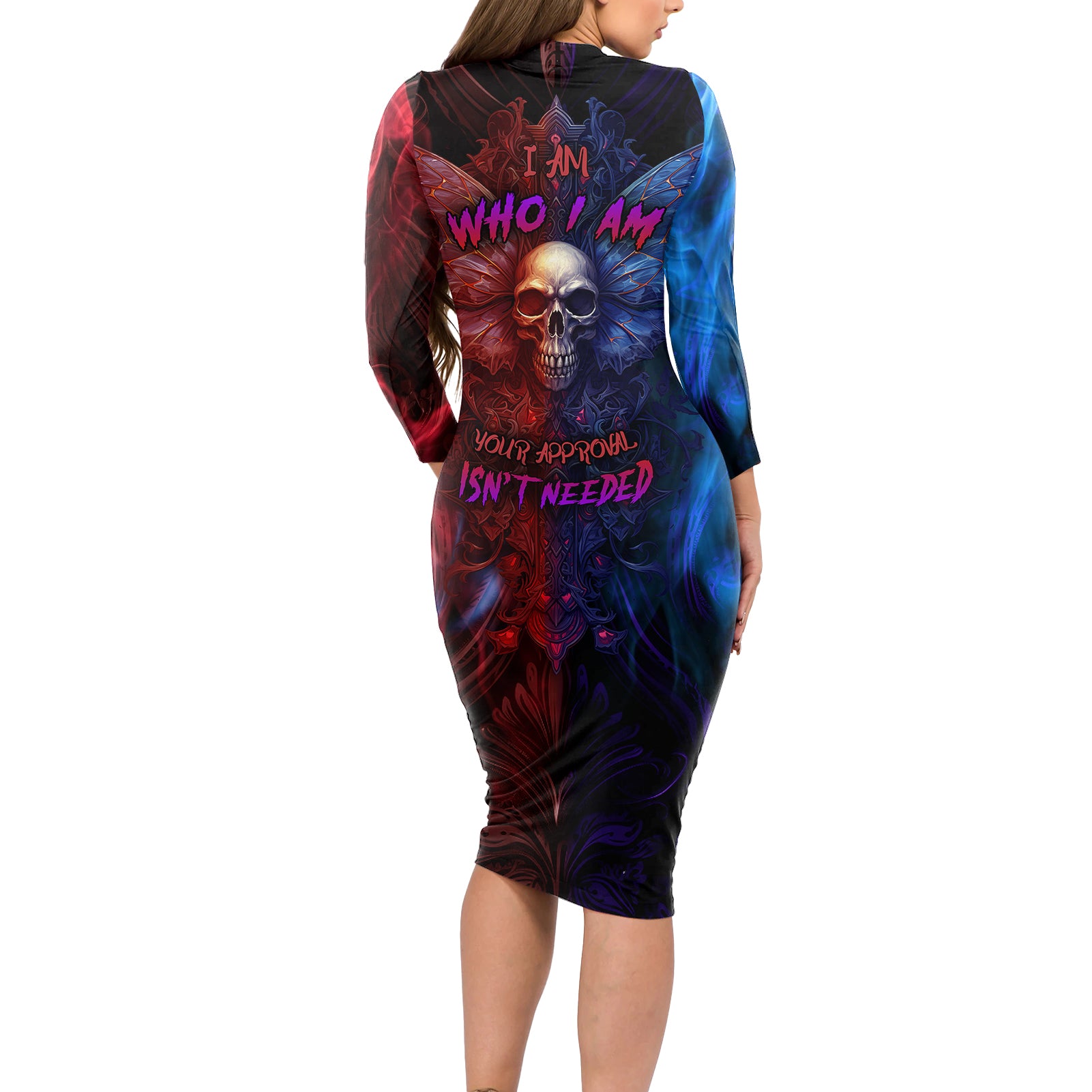 i-am-who-i-am-your-approval-isnt-needed-long-sleeve-bodycon-dress