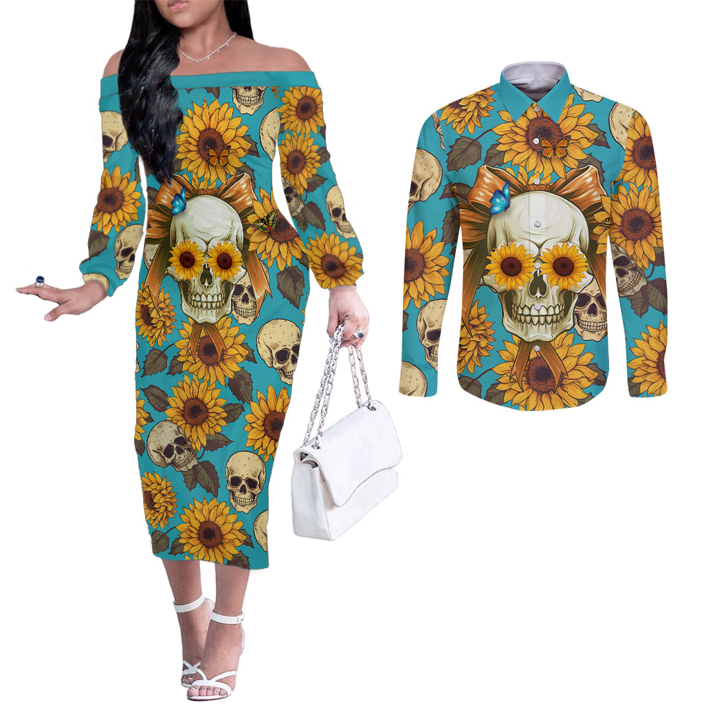 she-is-sunshine-mixed-with-a-little-hurricane-couples-matching-off-the-shoulder-long-sleeve-dress-and-long-sleeve-button-shirts