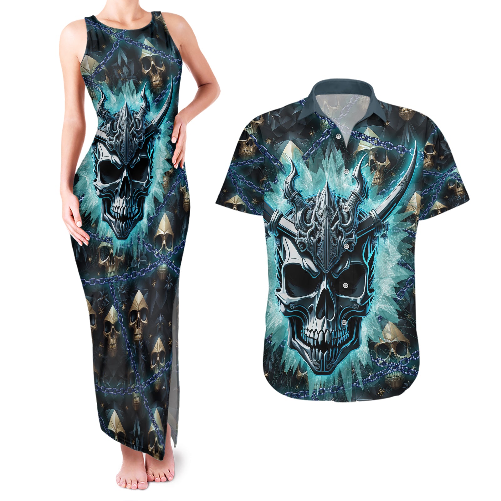 welcome-to-the-dark-side-couples-matching-tank-maxi-dress-and-hawaiian-shirt