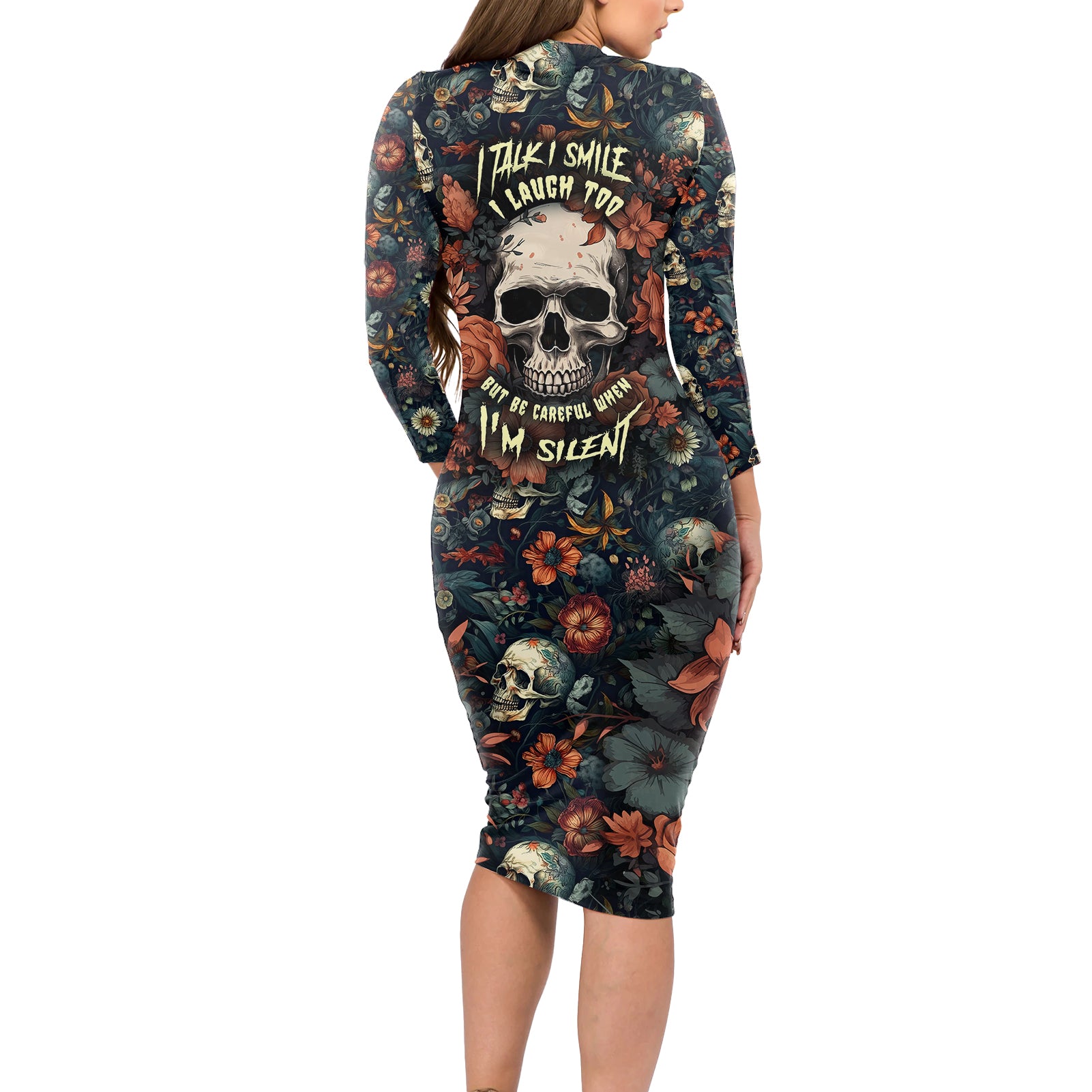 i-talk-i-smile-i-laugh-too-but-be-care-ful-when-im-silent-long-sleeve-bodycon-dress