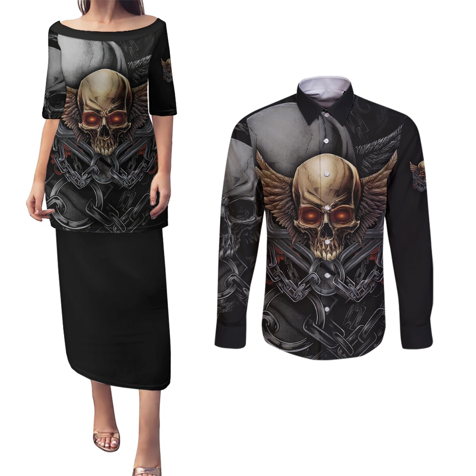people-give-me-the-creep-couples-matching-puletasi-dress-and-long-sleeve-button-shirts
