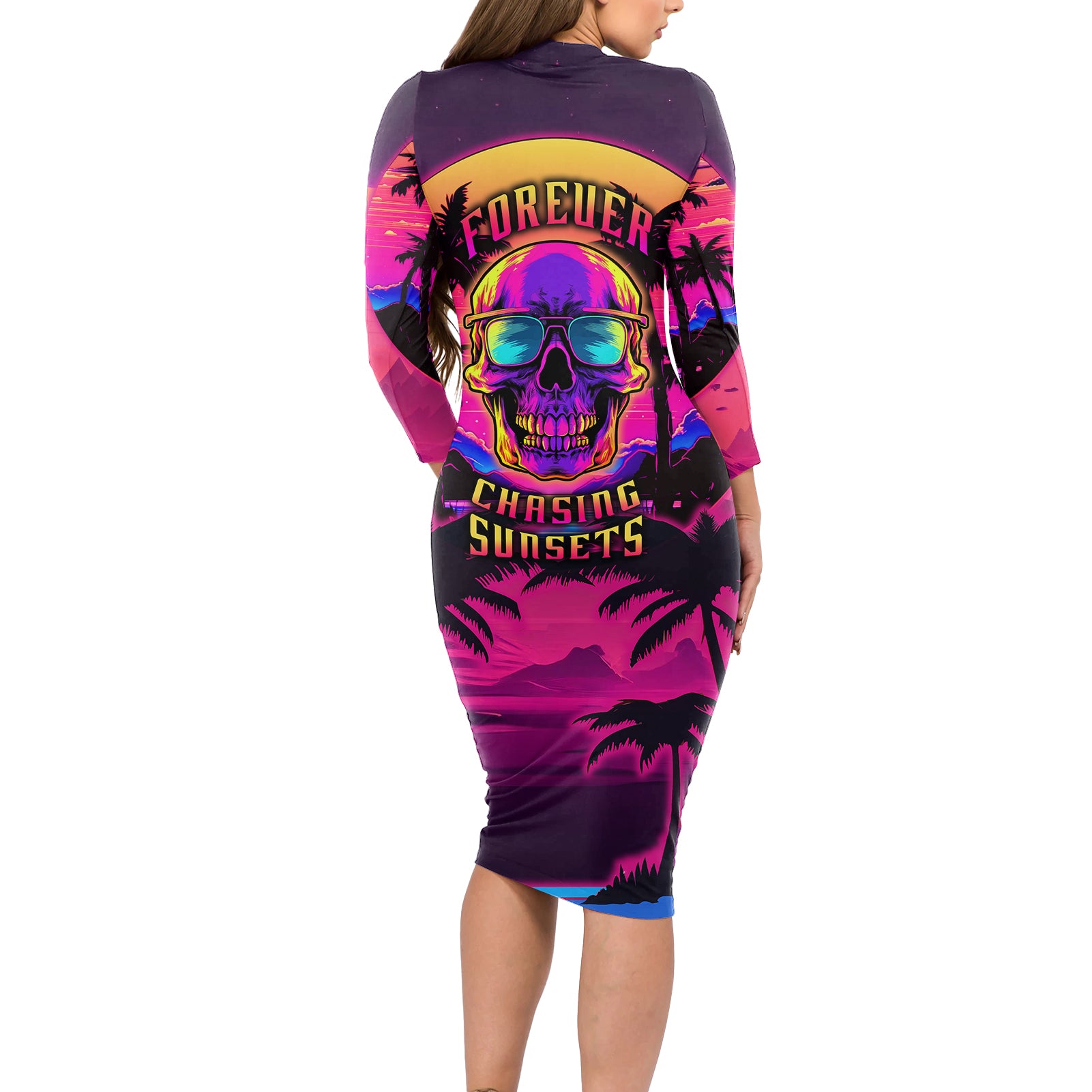 foreuer-chasing-sunsets-skull-long-sleeve-bodycon-dress