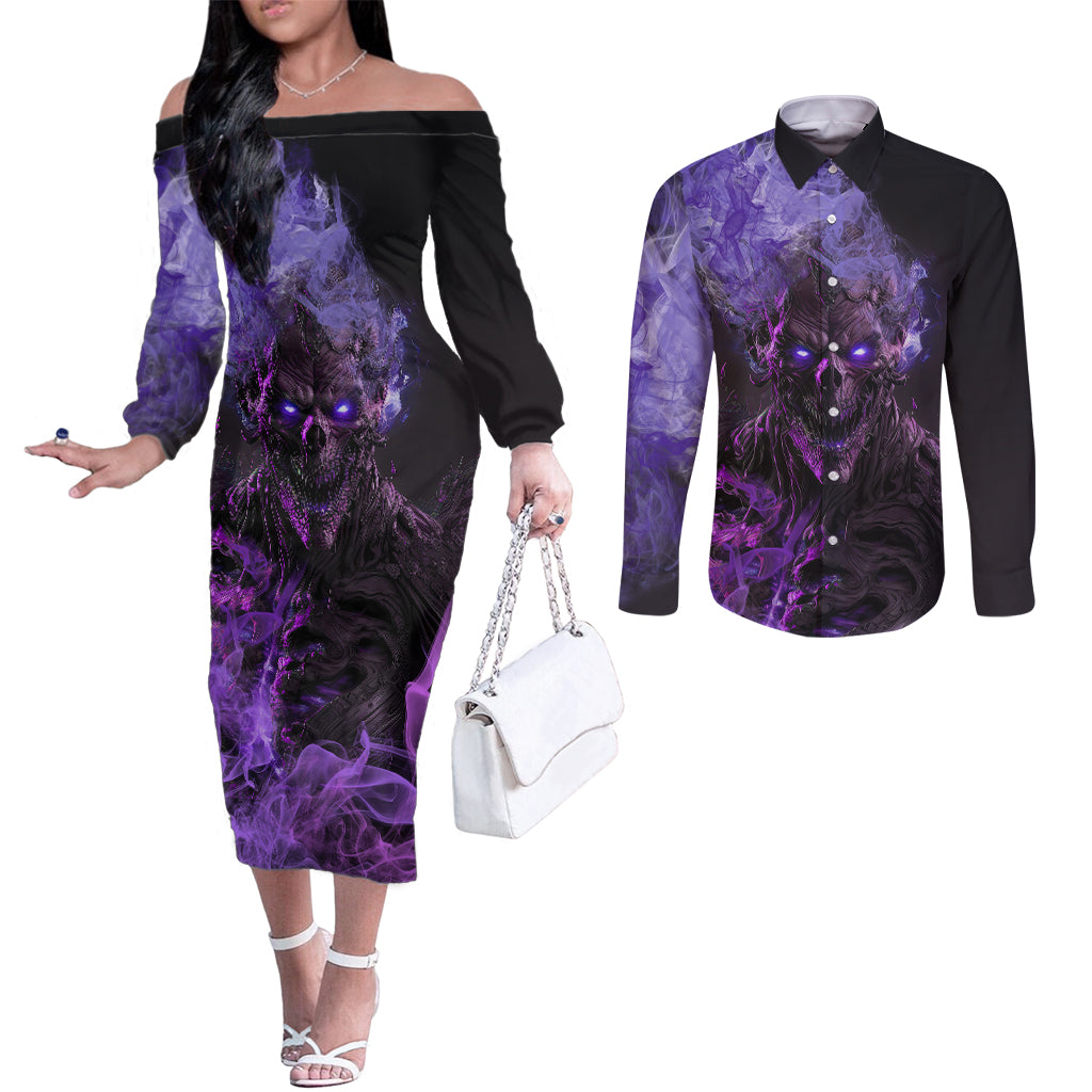 dont-test-the-monster-in-me-couples-matching-off-the-shoulder-long-sleeve-dress-and-long-sleeve-button-shirts
