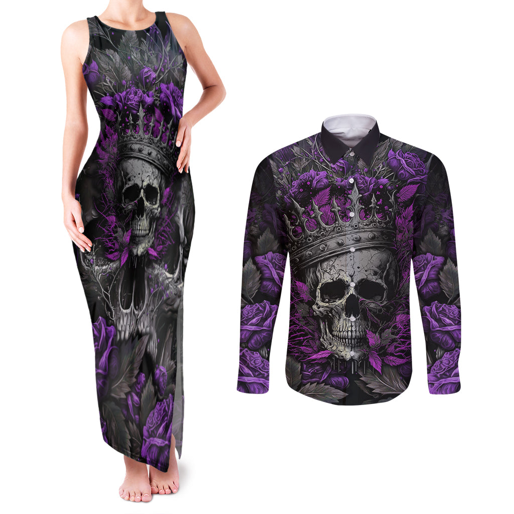 i-am-a-haunt-mess-couples-matching-tank-maxi-dress-and-long-sleeve-button-shirts