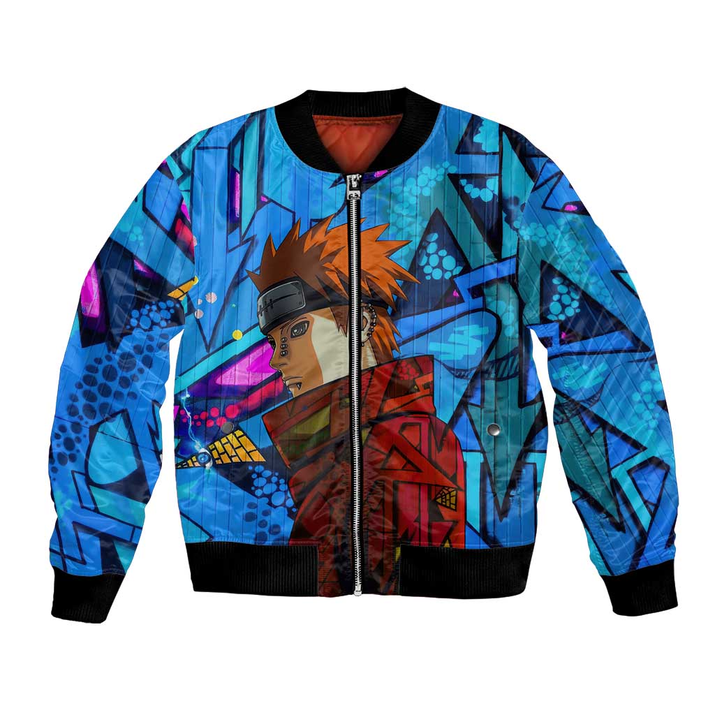 Naruto Akatsuki Urban Grafitti Pain Bomber Jacket Anime  Mix Abstract Style