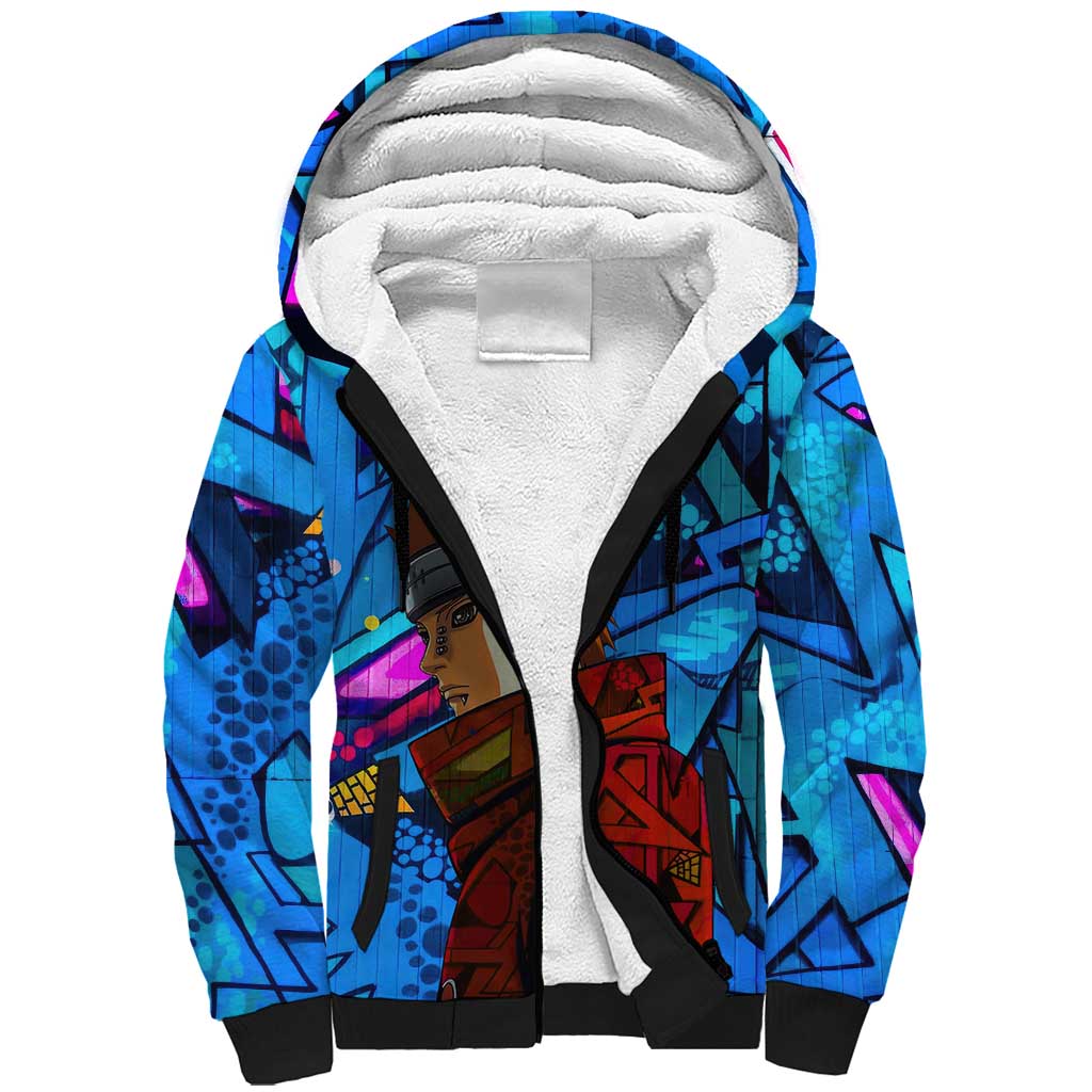 Naruto Akatsuki Urban Grafitti Pain Sherpa Hoodie Anime  Mix Abstract Style